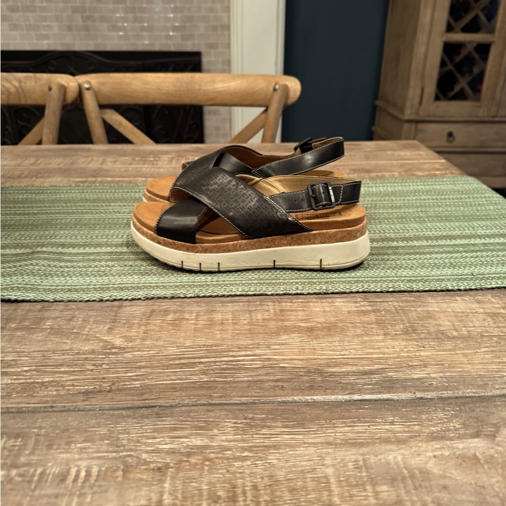 Pikolinos Black Leather Orthotic Sandals